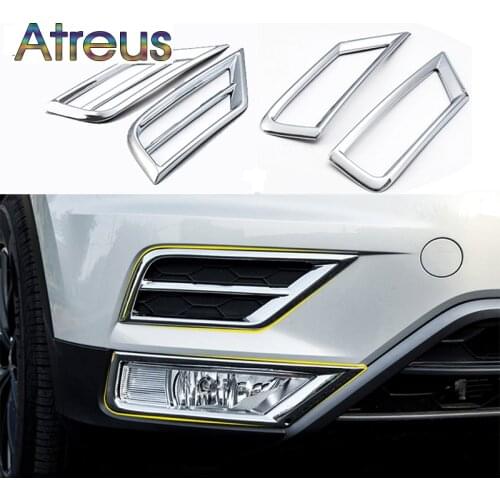 Car Styling for Volkswagen VW Tiguan 2017 MK2 2 2016-2020 ABS Accessories Car Front Grill Fog Head Light Lamp Frame Stickers