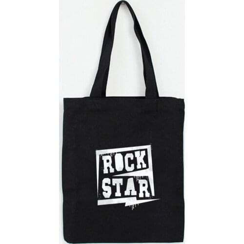 Letter Print Women Canvas Bags Female Cloth Simple Casual Zipper Printing Shopping Bags Reusable Grocery Shoulder Bags Zipper