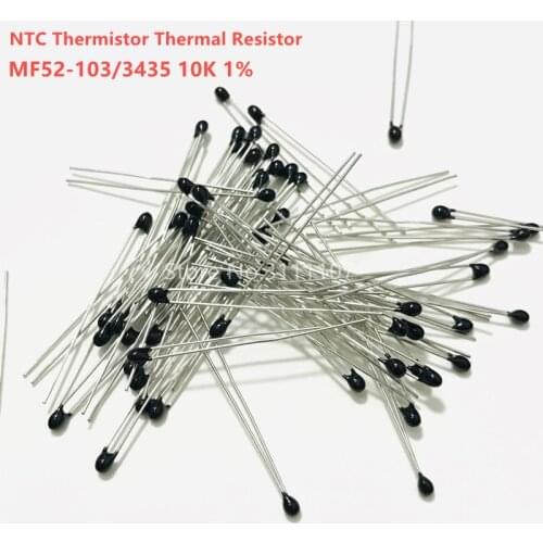 20PCS/LOT Thermistor NTC-MF52-103/3435 10K Ohm 1% Temperature Sensor Thermal Resistor