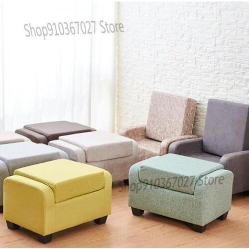 Fabric Sofa Stool Footstool Entrance Hall Shoe Changing Stool Backrest Lazy Small Stool Living Room Home Nordic Single Sofa