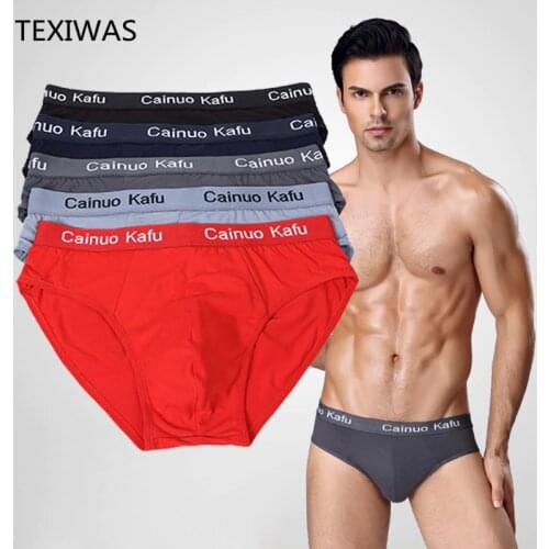 2019 Solid Briefs Factory Direct Sale 4pcs/Lot Mens Brief Mens Bikini Underwear Pant For Men Sexy Underwear modal 4XL/5XL/6XL