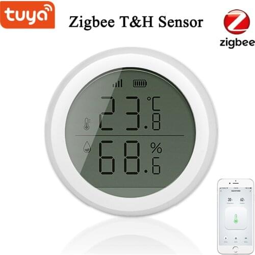 Tuya Zigbee Smart Temperature And Humidity Sensor With LED Screen Display Battery Supply For Zigebee Smart Home Securuty
