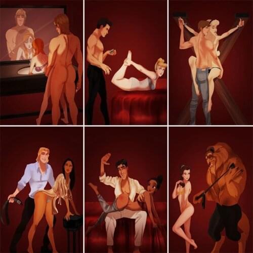 Funny picture of 5D diamond painting prince and princess Square/Round Drill Fifty Shades of Grey