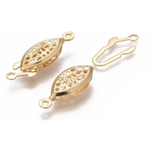 10 Sets Gold Plated Stainless Steel Box Clasps Horse Eye Multi-Strand Case Clasp For DIY Jewelry Making Accessories