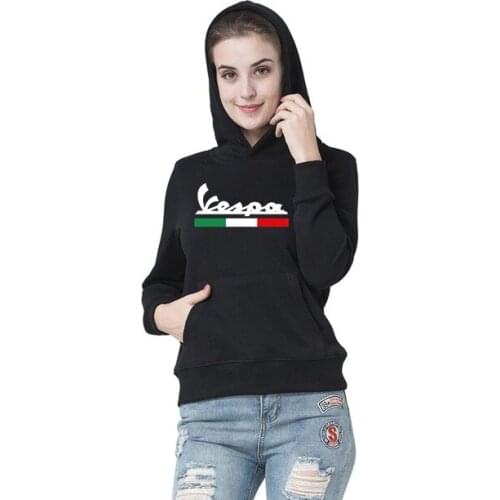Women Hoodies Sweatshirts Vespa Printed Pocket hooded pullover girl knitted terry Tracksuit female Sportswear Motorcycle jersey