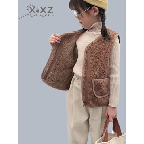 Girls fleece vest baby boy toddler velvet vest for girl warm vest kids sleeveless waistcoat autumn outwear bear infant girl
