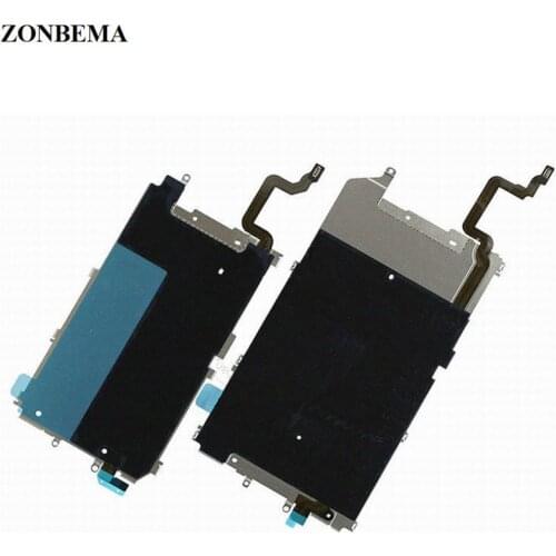 ZONBEMA 10pcs New LCD Metal Backplate Shield with Home Button Extend Flex Cable for iPhone 6 6 Plus