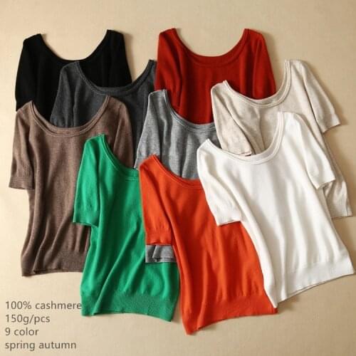 Naizaiga 100% cashmere o- neck solid womens pullover knitting short sweater , DLRP23