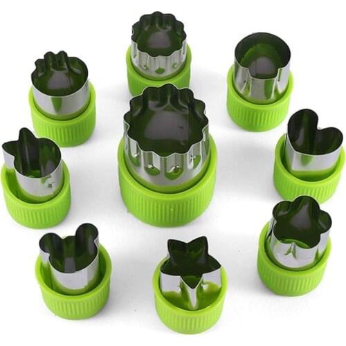 12Pcs/set Vegetable Fruit Cutter Mold Flowers Cartoon Cutter Mold Stainless Steel Cake Cookie Biscuit Cutting Shape Tools