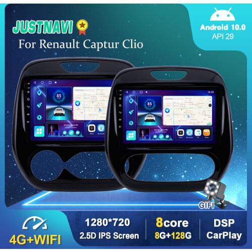 1280*720P Android 10.0 DSP Car Radio Player For Renault Captur Clio 2011-2016 Video Navigation GPS WIFI Carplay Stereo No DVD 9"