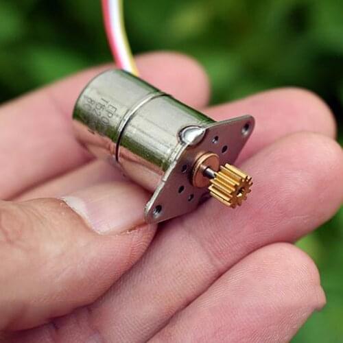 Mini 2-phase 4-wire Stepper Motor 20mm 20BY Miniature Stepper 20 Ohm with 10T Gear Small Tiny Electric Machinery Toy Engine