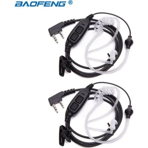 2Pcs Baofeng UV 82 Covert Air Acoustic Tube Dual PTT Earpiece for BAOFENG UV-82 UV-82HP UV-8HX GT-5TP Plus UV 82 Walkie Talkie