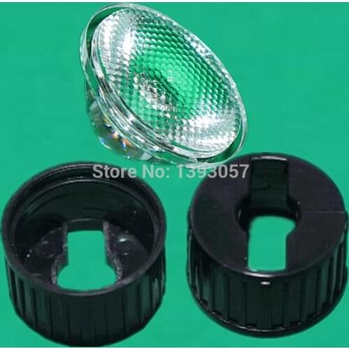 30set /lot 5/15/30/45/60 Degree LED Lens and Holder 20mm Lens Diameter PMMA Holder 95% Transmittance Rate ForSpot Light