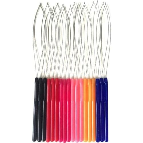 30pcs Plastic Loop Pulling Needle Micro Ring Hair Extension Threader