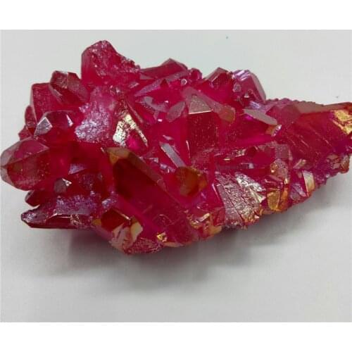68 grams of natural quartz crystal cluster rose red angel aura cluster specimen healing cured