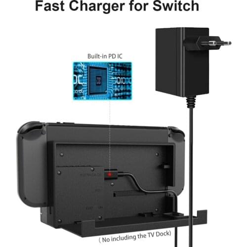 EU/US Plug AC Adapter Charger For Nintendo Switch NS Game Console Wall Travel Home 5V 2.6A Fast Charging USB Type C Power Supply