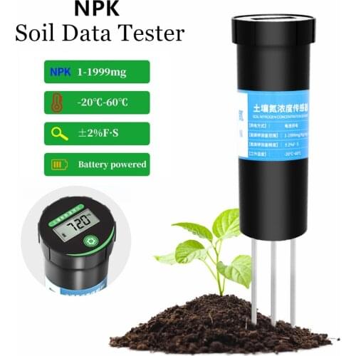 NPK Soil Meter Nutrient Tester Nitrogen Phosphorus Phosphor Soil Analyzer PH Tester Temp&Humidity Fertility Conductivity