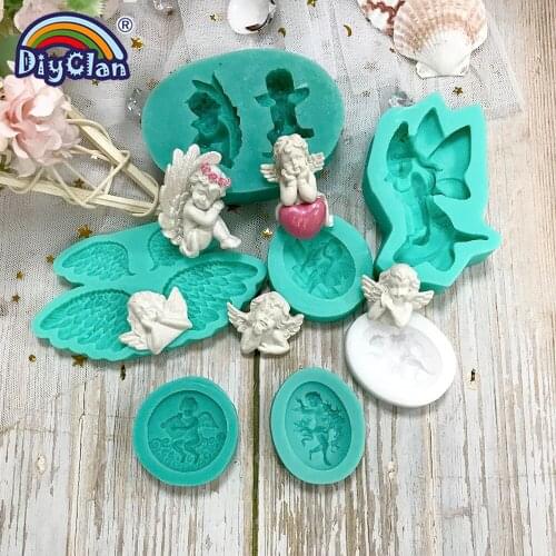 Angel Series Silicone Mold Fondant Cake Decorating Tools Cupid Chocolate Dessert Cupcake Sugar Craft Form For Polymer Clay Tools