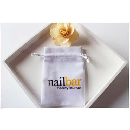 White Velvet bag customized two color Logo velvet Gift Bags velvet jewellry drawing Pouch