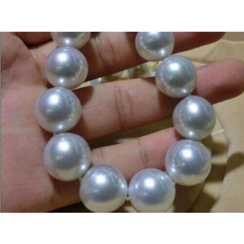 FREE SHIPPING>>> Huge 18"12-14mm natural South Sea genuine White round Pearl Necklace AAA