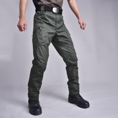 Multi Pocket Plaid Fabric Military Trouser Army Combat Training Stretch Overalls Men Outdoor Sport Straight Tactical Cargo Pants