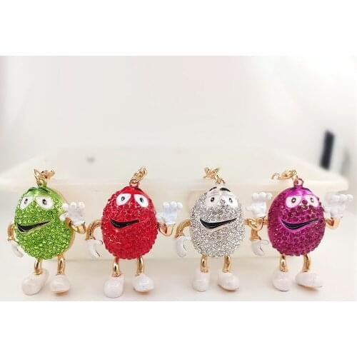 EBay Colorful Cute Cartoon Bean Bag Buckle Ins Creative Set Metal Keychains Automobile Hanging Ornament Small Gift