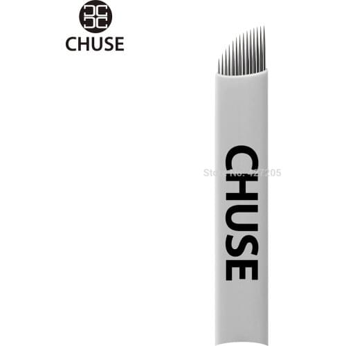 CHUSE Tattoo Needle S14 Permanent Makeup Needles Eyebrow Microblading Manual Blade 14-Pin Bevel 50Pcs