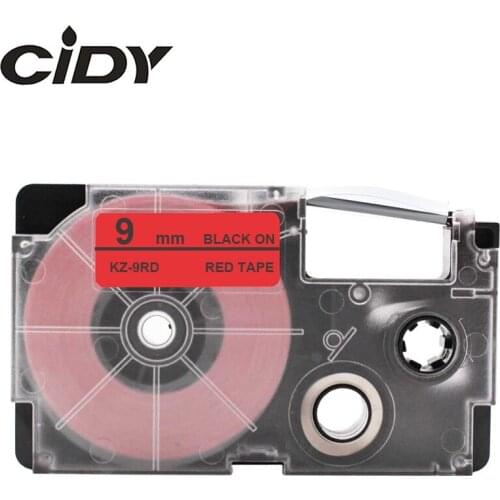 CIDY 10pcs Compatible XR 9RD XR9RD 9mm Black on RED Tape Cartridge XR-9RD for Casio label maker KL-120 KL-100 KL-780 KL1500