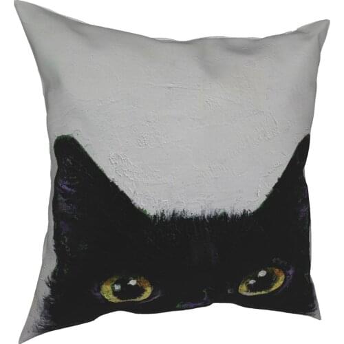 Black Cat Kitty Lover Animal Pet Pillowcase Printing Polyester Cushion Cover Decorative Throw Pillow Case Cover Home 40*40cm