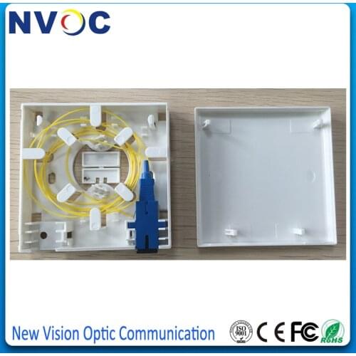 FTTH 2Port Wall mount FTTH 86 Fiber Optic Socket Panel with Single mode Simplex SM SX SC/UPC Fiber Optic Adaptor