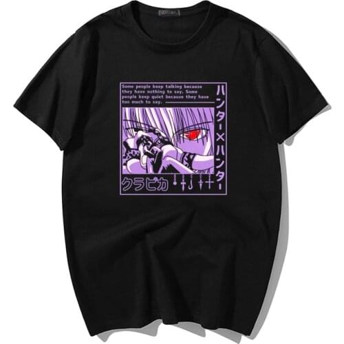 Unique Hunter X Hunter T-shirt for Men Dark Short Sleeve Anime Manga Kurapika HxH Devil Eye T Shirt Harajuku Tee Tops Gift Idea
