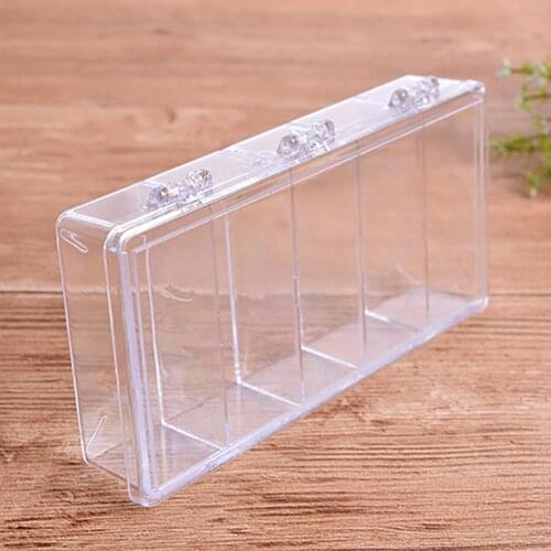 Joylife 5 Compartments Clear Rectangle Pill Case Tablet Drug Storage Box Hinged Lid Medicine Organizer