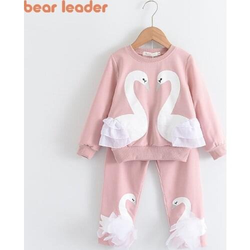 Bear Leader Girls Cartoon Pattern Clothing Sets 3-7Y New Fashion Long Sleeved Tracksuits Autumn Clothes 2Pcs Lovely Cool Outfits