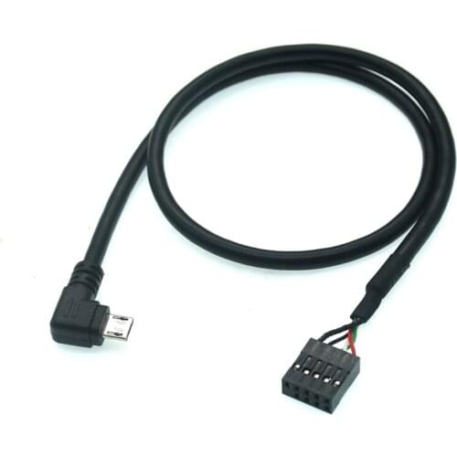 PC Computer Motherboard 9P To Micro USB To DuPont 2.54mm 5Pin DuPont USB To Micro USB Data Cord Aluminum Foil + Woven Mesh Cable