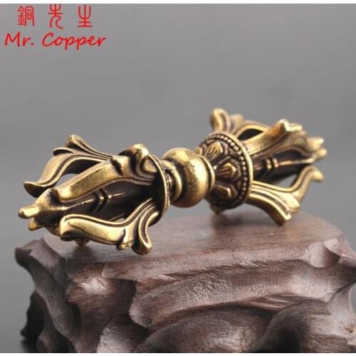 Copper Buddha Instrument Vajry Pestle Small Ornaments Retro Brass Buddhism Pendants Home Decor Desk Decorations Blessing Crafts