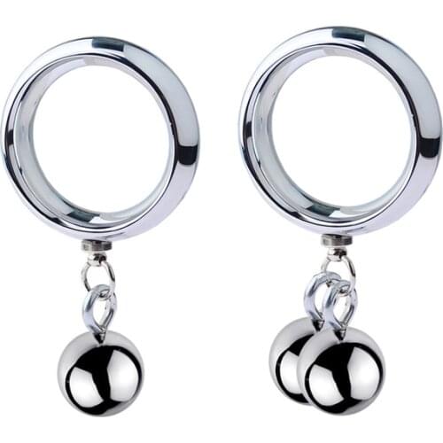 Metal Penis Ring Delayed Penis Exercise Dick Ring Penis Bondage Weight Ball Exercise Sex Toy For Man Scrotum Massage Cock Ring
