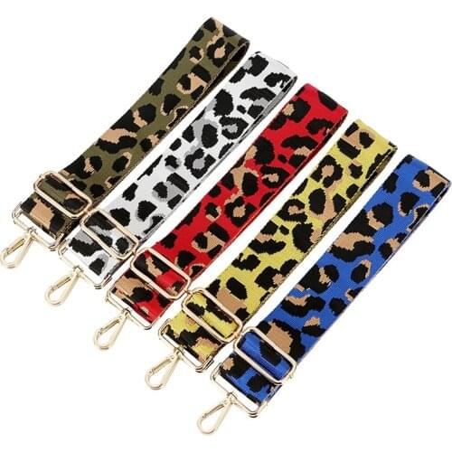 New Thicken Color Womens Bag Accessories Leopard Print Adjustable Shoulder Strap DIY Crossbody Bag Strap Belt Handle 5cm Wide
