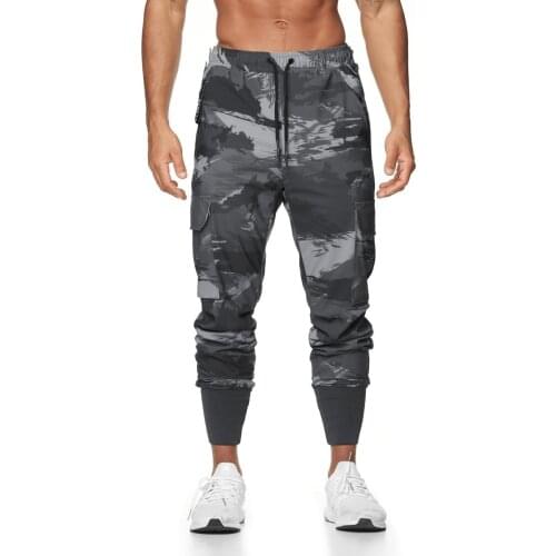 2021 new style Joggers Sweatpants Casual Pants Gym Fitness Workout Trousers Male Multi-pocket Running Sport Cotton Track Pants