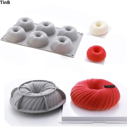 New Round Swirl Silicone Cake Baking Mold Cake Tools Dessert Art Mousse Silicone Molds Bakery 3d Pastry Mould Baking Tools Forms