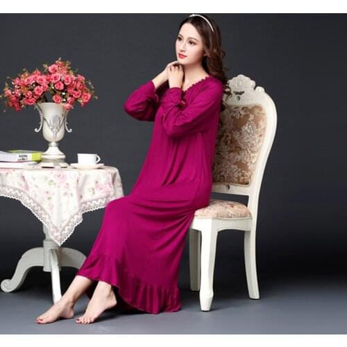 2020 Spring Summer New Nightgown Night Dress Nighties Women Sleeping Dress Modal Cotton Nightgowns Women Plus Size Sleepwear