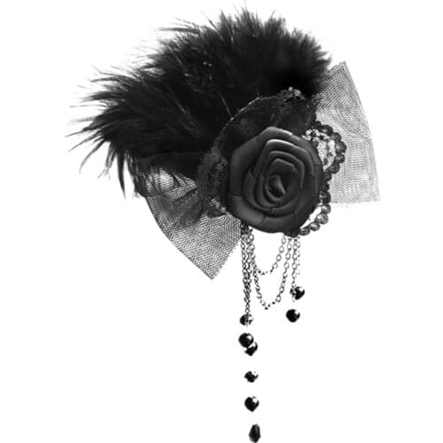 Punk designer brooch Pin Tassel for women Suit Banquet Feather flower Lace Corsage Party Bar Wedding jewelry accessories decor