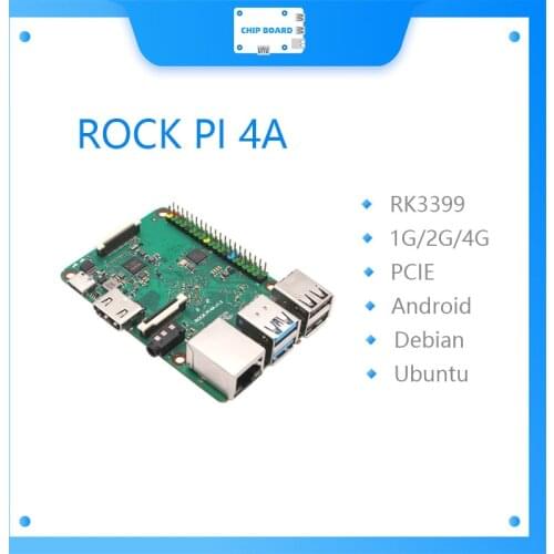 ROCK PI 4A V1.4 Rockchip Board ARM Cortex Six Core SBC/Single Computer Compatible with Official Raspberry Display