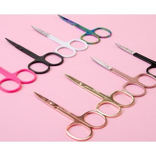 Eyebrow Scissors Curved Blade Professional Stainless Steel Manicure Precision Trimmer Eyebrow Eyelash Hair Remover Tool Makeup