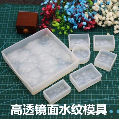 Crystal Epoxy Marine Watermark Silicone Mold Corrugated Mirror Table DIY Handmade Decoration Mould