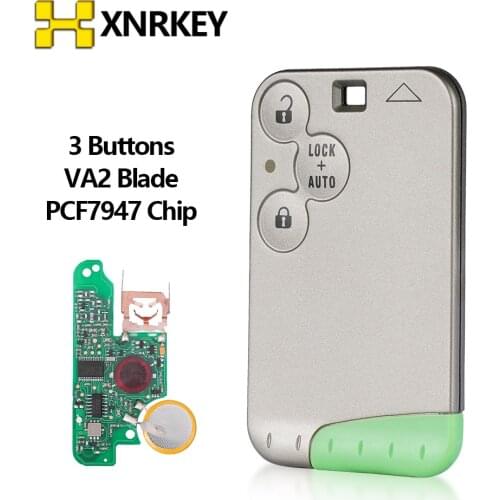 XNRKEY New 3 Button 433MHZ pcf7947 chip with recharge battery remote card for Renault Laguna