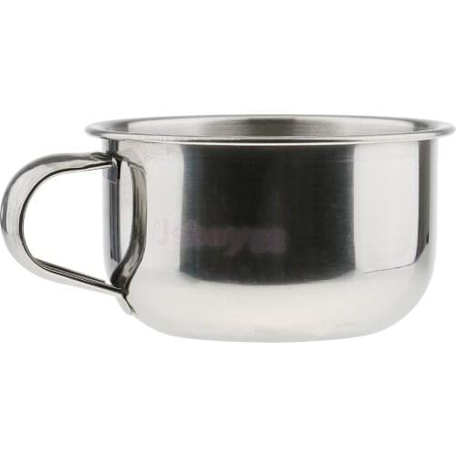 Rust Proof Stainless Steel Mens Shaving Brush Mug Bowl Men Barber Beard Soap Mug Cup with Handle