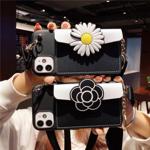 Cute 3D Luxury Flower Leather Wallet Soft Phone Case For Samsung Galaxy S30 S20 ultra S8 S9 Plus S10 NOTE 20 10 8 9 Back Cover
