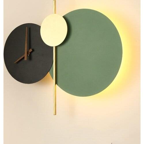 The New Nordic Art Design Led Wall Lamp Clock Creative Wall Lamp For Living Room Hallway Sconce Indoor Decor Lighting Fixtures