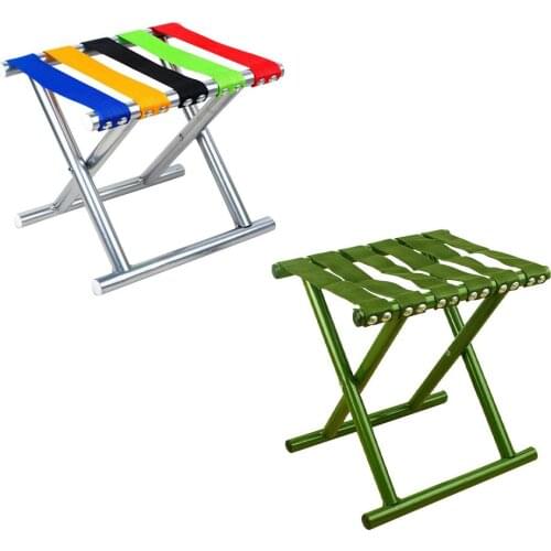 Outdoor Folding Stool Stainless Steel Portable Fishing Chair Floor Stool Train Stool Camping Beach Chair Portable Outdoor Chairs