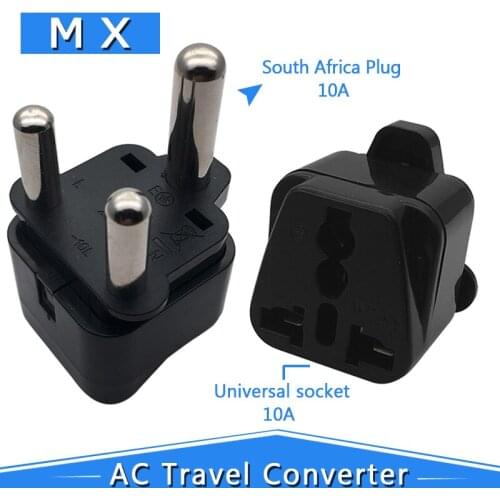 Universal UK USA Europe AU RU to Ture South Africa Big 15A 250V 3 Pin Travel AC Plug Adapter Type M Plug